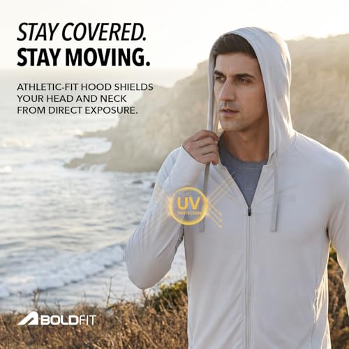 Image of Boldfit Sunscreen Jacket for Men & Women UPF 50+ Lightweight Sun Protection Jackets with Hood & Full Sleeves Quick Dry, Breathable Summer Wear for Running, Trekking, Travel & Outdoor