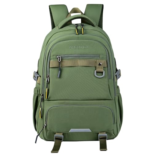 Mochila Escolar Ortopédica Acolchoada, Material Premium, Compartimento para Notebook até 15 Polegadas, Reforçada, Múltiplos Compartimentos (Verde)