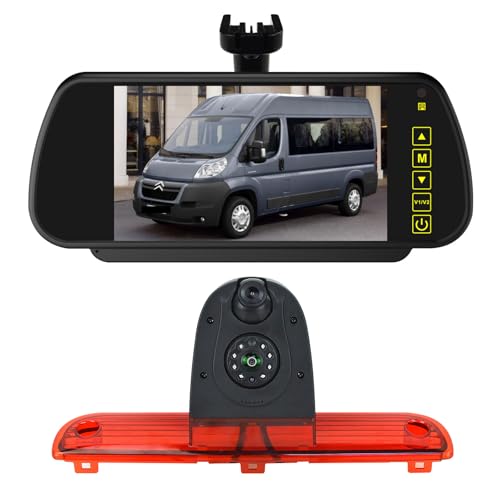 Kit de caméra de recul avec 3ème feu stop et caméra de recul à double objectif pour Fiat Ducato, Peugeot, Boxer, Citroën Jumper Vans (2006-2018) Caméra...