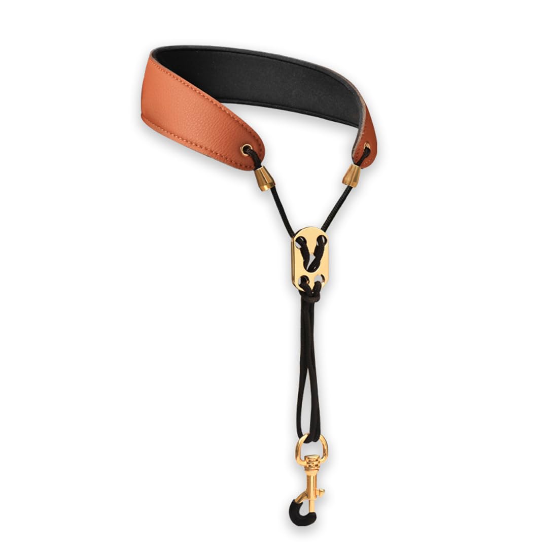Tracolla per Sax, Cinturino Collo Ergonomico e Regolabile, Gancio in Metallo ad Alta Resistenza, Super Fibra Leggera e Confortevole, per Strumenti Musicali (Marrone)