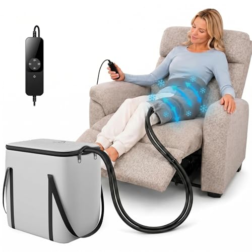 Ice Machine for Hip After Surgery Cold Therapy Machine for Hip Replacement Recovery with Remote Control Quiet Ice Therapy System with 18QT Portable Cooler for Pain Relief & Swelling Reduction