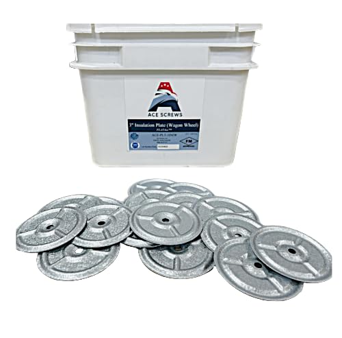 Placa de rueda de carro de 3 '' FLATAss '' (1,000 piezas), placas de aislamiento para techos, va con tornillos autorroscantes en cubiertas de metal