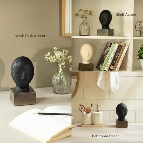 Image of Ellementry Calm Face Ecomix Sculpture 19 cm Tall, Home Decor Showpiece Figurine for Living Room & Office, Modern Asthetic Tabletop Decorative Accent, Unique Gift Item for Shelf Decoration