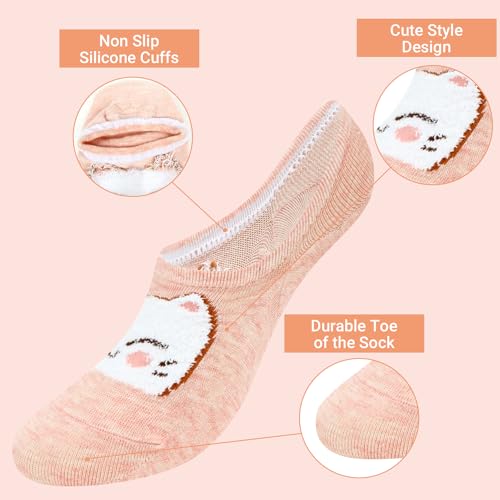 Violet Mist Women's No Show Socks - Low Cut, Invisible, Non Slip Footies - Flat Boat Socks4