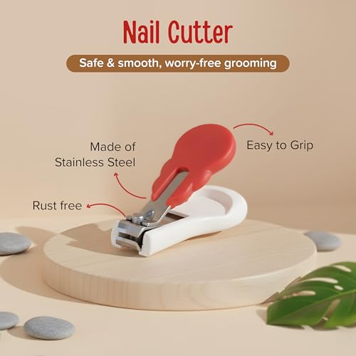 Image of LuvLap 4 in 1 Baby Grooming Set with Cute Case, Baby Manicure Set with Nail Scissors, Nail Clipper, Nail File & Tweezers, Grooming Kit for New Born & Toddler, BPA Free, Compact & Easy to Carry, 0m+