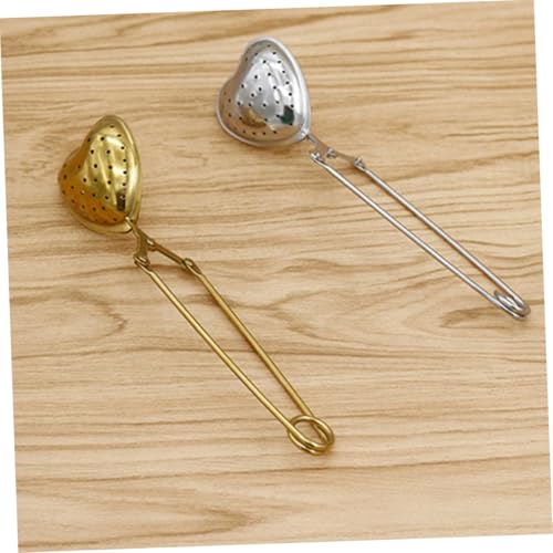 HOMOBABE 2個 ステンレススチール製ハート型ティーストレーナー 耐久性ある茶こし フィルター付きリユーザブル茶漉し ホームパーティー用茶