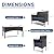 Knnbxa 4-Piece Patio Furniture Set Outdoor Rattan Furniture Patio Conversation Set for Patio, Backyard, Porch, Poolside w/Coffee Table-Dark Blue