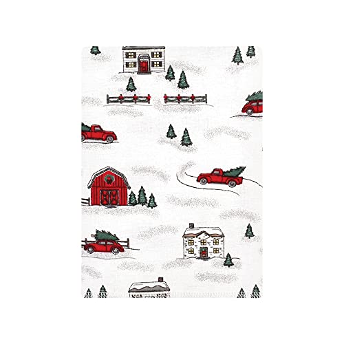 Image of Hudson Baby Unisex Baby Cotton Flannel Burp Cloths Bundle, Christmas Scene, One Size