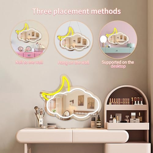 Espejo de nube de luna con luz de neón, 10% de descuento - Image 2