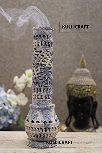 Image of Marble Carving Agarbatti Stand, Combo | Soapstone Hand-Carved, Incense Burner Holder, Ash Catcher for Incense Sticks, Spiritual Decor for Puja Room