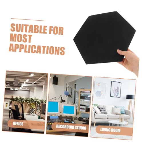 UPKOCH 12 piezas Almohadillas hexagonales para aislamiento acústico, barrera acústica para absorción de sonido y estética de paredes con respaldo adhesivo fácil de instalar miniatura 3