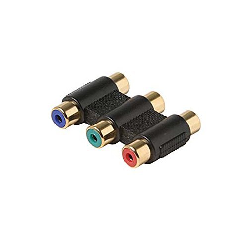 3 RCA Coupler Female to Female Component Gold A/V In-Line Audio Video Coupler RED, GREEN, BLUE RCA Adapter Female to Female Barrel Jack Splice 1 Pack Audio Signal Cable Joint Extender Patch Connector
