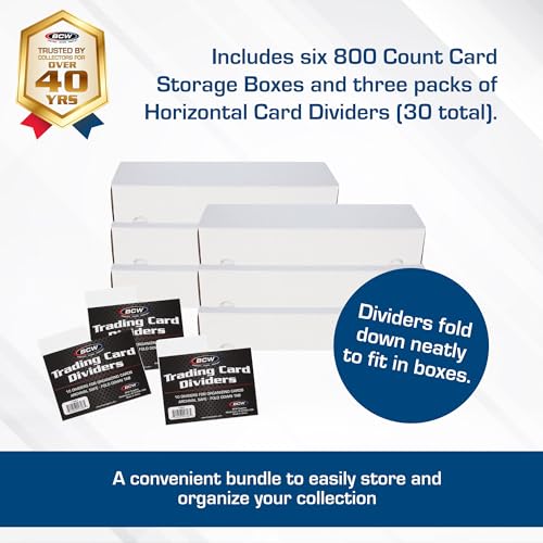 BCW 800-Count Trading Card Storage Kit, 6 Boxes and 30 Horizontal Dividers by BCW - Used condition - Image 2