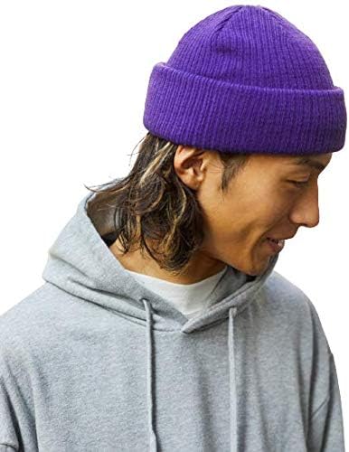 Amazon ウィゴー ニット帽 2way ショート ニット キャップ メンズ F パープル ニット 通販