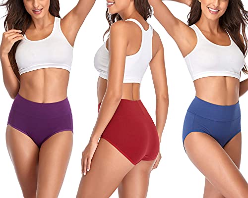 Annenmy Women'S High Waist Cotton Underwear Soft Brief Panties Regular And Plus Size thumb #2