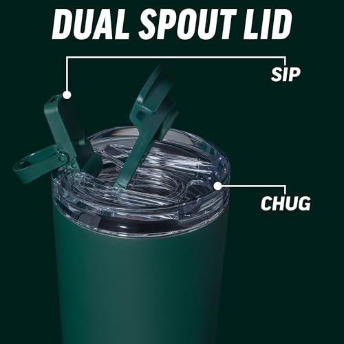 Image of Rico Industries NBA Basketball Milwaukee Bucks Green 24oz Stainless Steel Tumbler with Lid and Dual Functioning Lid