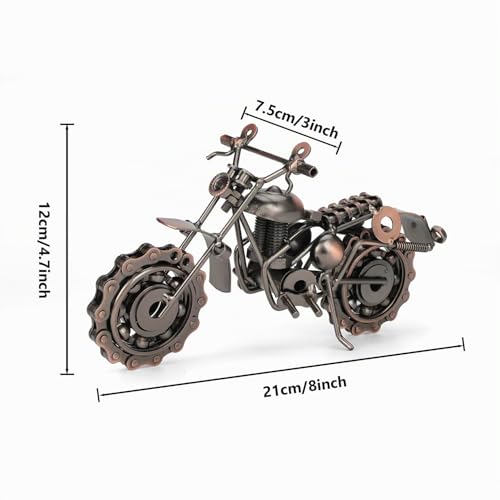Signstek Vintage Metall Motorrad Modell – Handgefertigte Eisen Deko, Sammlerstück im Retro-Stil – Geschenkidee Motorradliebhaber, Männer und Väter