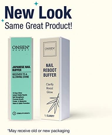 Onsen Professional Nail Buffer + Replacement Pads Combo, Ultimate Shine Nail Buffing Block with 3 Way Buffing Methods, Smooth & Shine After Onsen Nail Filer, Manicure Tools for Optimum Nail Care
