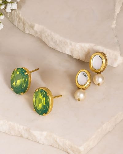 Image of Mansiyaorange Chunky Earrings Tops Stud For Women & Girls