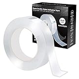 HIWUP Nano Double Sided Tape Heavy Duty Transparent Poster Tape for Wall Adhesive Strips Strong Sticky Mounting Tape Wall Tape Gel Tape (Transparent, 9.84FT)