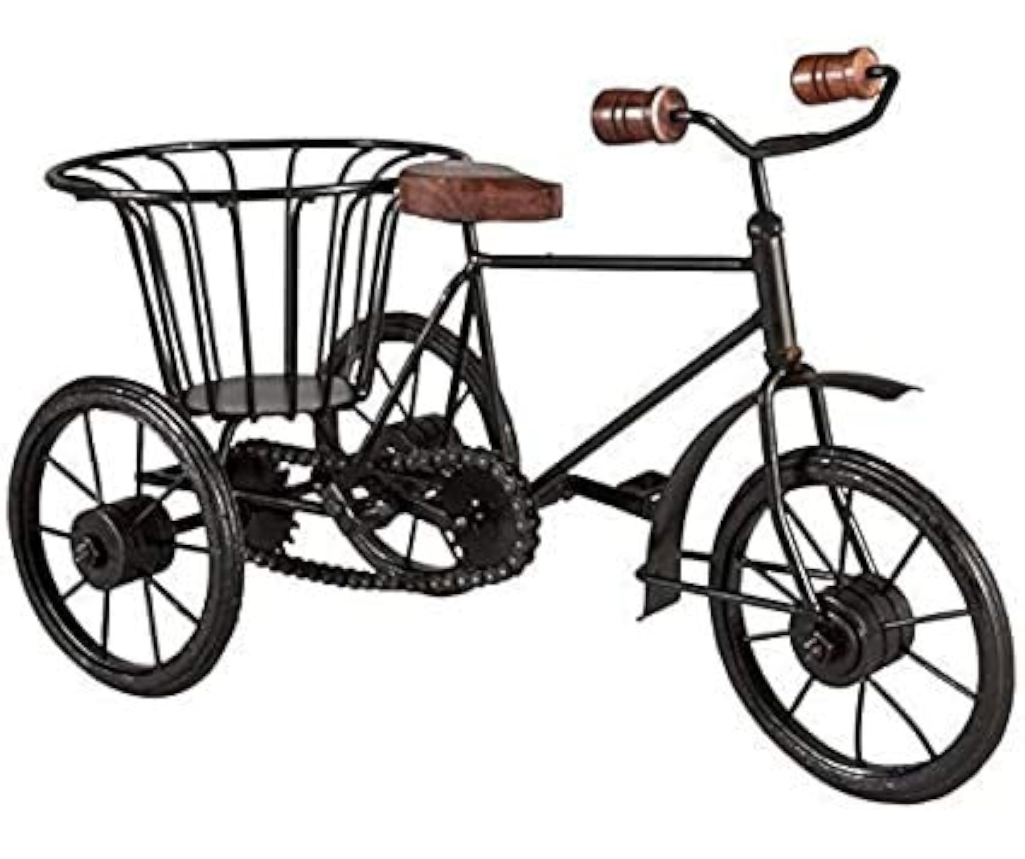 Iron Wrought Miniature Rickshaw Showpiece
