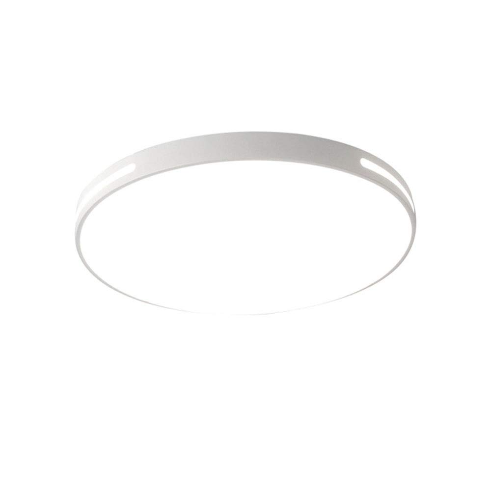 OUUED Led Round Ceiling lamp Ø30cm White Zoysia Design Ultra-Thin Flush Mount Acrylic Light for Living Room Bathroom Dining Room [Energy Class A++] (Color : 24W, Size : 4000K)