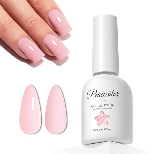 Peacecolor Vernis Semi Permanent Rose, 10ML Vernis à Ongles Soak Off Vernis Gel UV Semi Permanent Gel Polish Nail Art Manicure Salon DIY