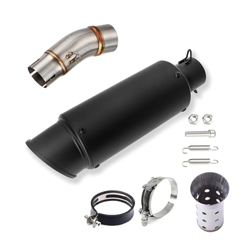 autozen Exhaust Muffler Compatible with Kawasaki Ninja 400 Z400 2018 2019 2020 2021 2022 2023 30cm Matte Black with Adapter Connect Pipe Slip-On Motorcycle Exhaust