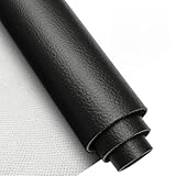 Yuragim Kunstleder Meterware 200x140cm, Leder Meterware Gekörnt Wasserdicht Kunstleder Schwarz Lederimitat Texturiert Lederstoff zum Nähen von DIY-Artikeln wie Autositze, Sofakissen und Ledertaschen