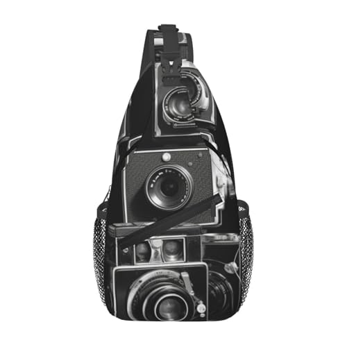Bolso cruzado para hombre, mochila bandolera urbana negra miniatura 1