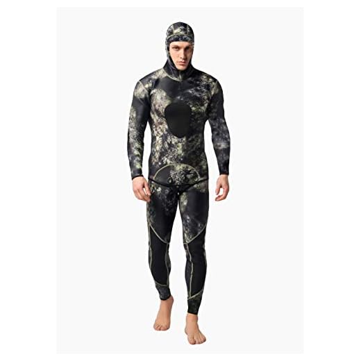 Neopren-Neoprenanzug Mit Kapuze Und Overall Für Herren, Super-Stretch-Angeln, Schnorcheln, Speerfischen, Tauchanzug,XL