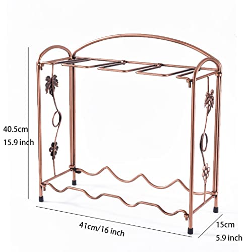 Soporte de vino de hierro para mesa 4 botellas miniatura 2