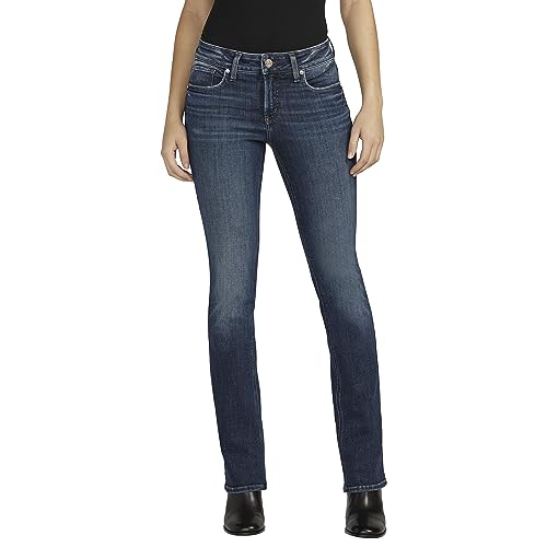 Silver Jeans Co. Women's Elyse Mid Rise Comfort Fit Slim Bootcut Jeans