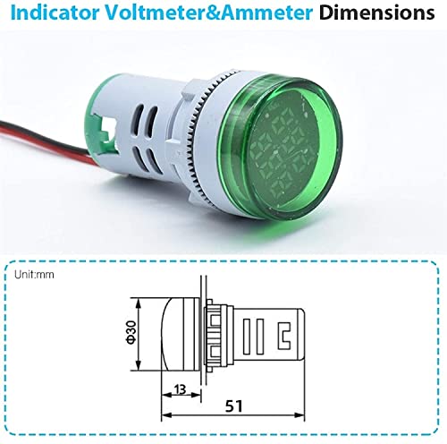 Voltmètre numérique AC60-500V à double affichage LED rouge précis 22mm - 4