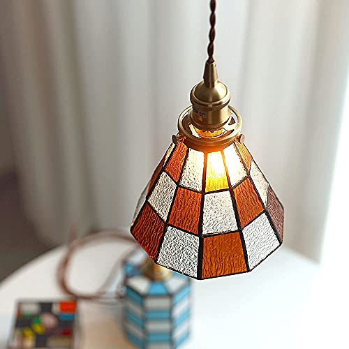 Iluminación colgante de vidrieras con elegante patrón retro 4