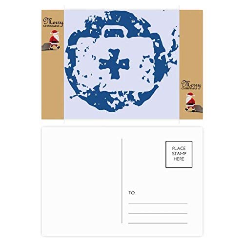 Cartes postales bleues Père Noël lot de 20 pour voeux hivernaux