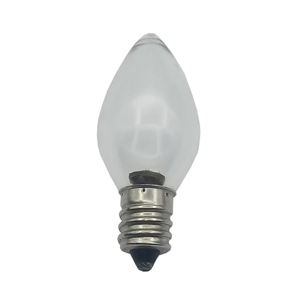 1fortunate lampadine, Confezione da 50, lampada da tavolo a LED con candela AC220V E12 in plastica 0,5 W C7 luce bianca/calda(2700K warm white)