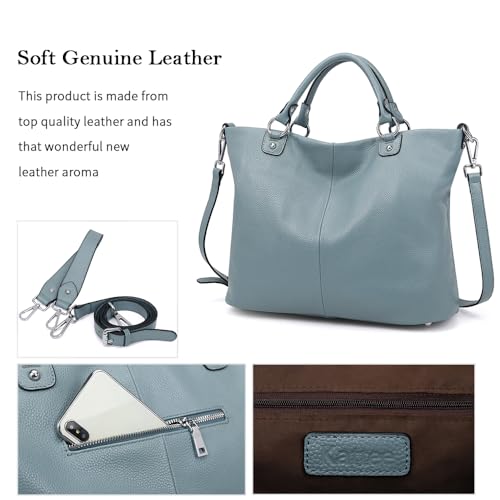 Image of Kattee Women's Soft Genuine Leather Tote Bag, Top Satchel Purses and Handbags
