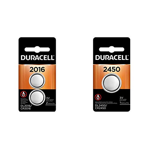 Duracell - 2016 3V Lithium Coin Battery - Long Lasting Battery - 2 Count & - 2450 3V Lithium Coin Battery, Long Lasting Battery, 1 Count
