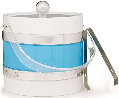 Doppelwandiger Eiskübel mit Eiszange und transparentem Lucit-Deckel und Griff Cover