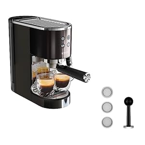 Krups XP444G Virtuoso+ Espresso-Siebträgermaschine, 15 bar Pumpendruck, 3 Crema-Filter, Edelstahl-Dampfdüse, intuitives Bedienfeld, Drehregler, inkl. Dosierlöffel/Tamper, Chrom/Schwarz