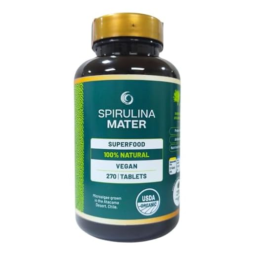 SpirulinaMater Spirulina Tablets, USDA Organic Produced in The Atacama Desert - Rich in Nutrients, Enhances Your Body Defenses, Aids with Digestive Wellness & Stay Energized - 270 Count