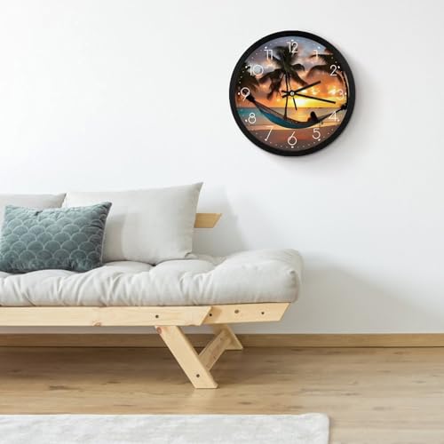 Horloge murale à quartz blanche moderne et ronde de 25,4 cm