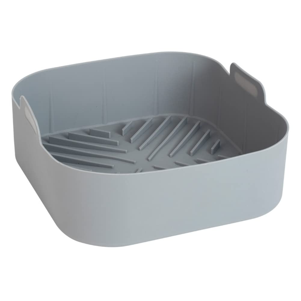 CTRLZS Reusable Airfryer Silicone Basket Oven Baking Tray Fried Pizza Chicken Basket Easy To Clean Air Fryer Liner Grey