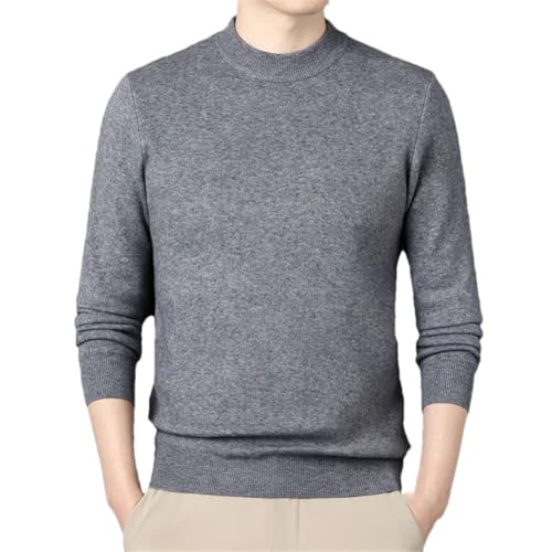 Men's Solid Long Sleeves Slim Wool Knitted Sweater Round Neck Casual Business Sweaters