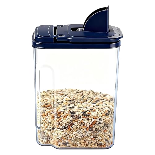 Lukzeezo 3L/3.2Qt Bird Seed Storage Container Pet Food Storage Containers with Pour Spout Cereal Dispenser Holds up to 3~3.5Lbs-Easy Grip and Fill Bird Feeders-Ideal for Storing Sunflower Seed