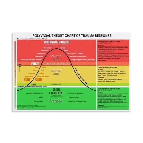 Poster Polyvagal Chart éducatif pour réguler le trauma et le stress
