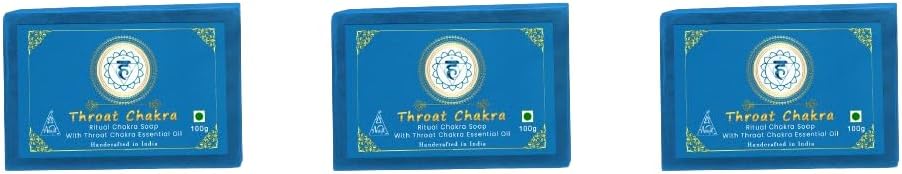 Anshil Throat Chakra Bath Soap || Throat Chakra Aromatherapy Soap || Throat Chakra Soap|| Gentle cleansing Soap 100g (Pack of 3)[GET FREE SURPRISE GIFT WITH EVERY ORDER]