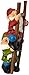 Design Toscano QM2360100 Up The Ladder Climbing Funny Gnome Garden Statue, 11 Inch, Multicolored