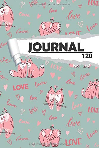 Journal Süße Tiere Liebe: Notizbuch I DIN A5 I 120 Seiten I Dot Grip I Organizer I Tagebuch I Skizzen I Handletter (Abstrakte Muster)